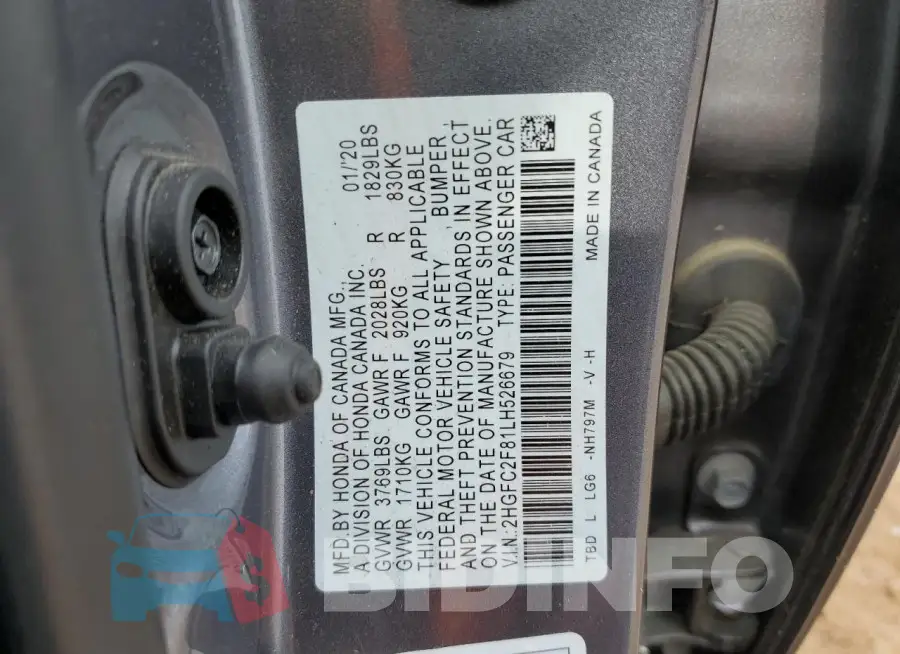 2HGFC2F81LH526679 Photo# 12