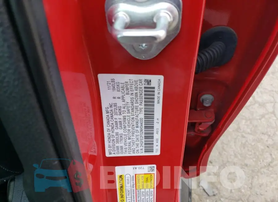 2HGFE2F52NH544000 Photo# 12
