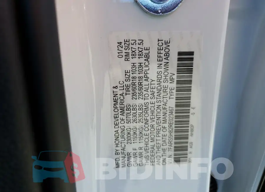 7FARS5H82RE023467 Photo# 14