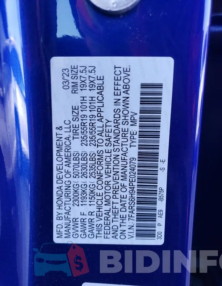 7FARS6H94PE024079 Photo# 12