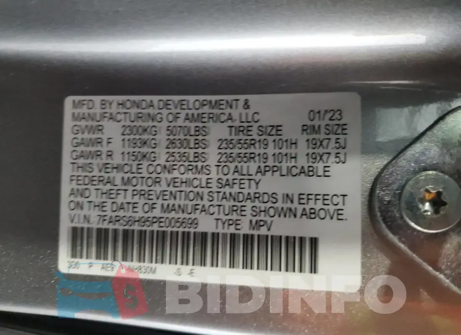7FARS6H95PE005699 Photo# 13