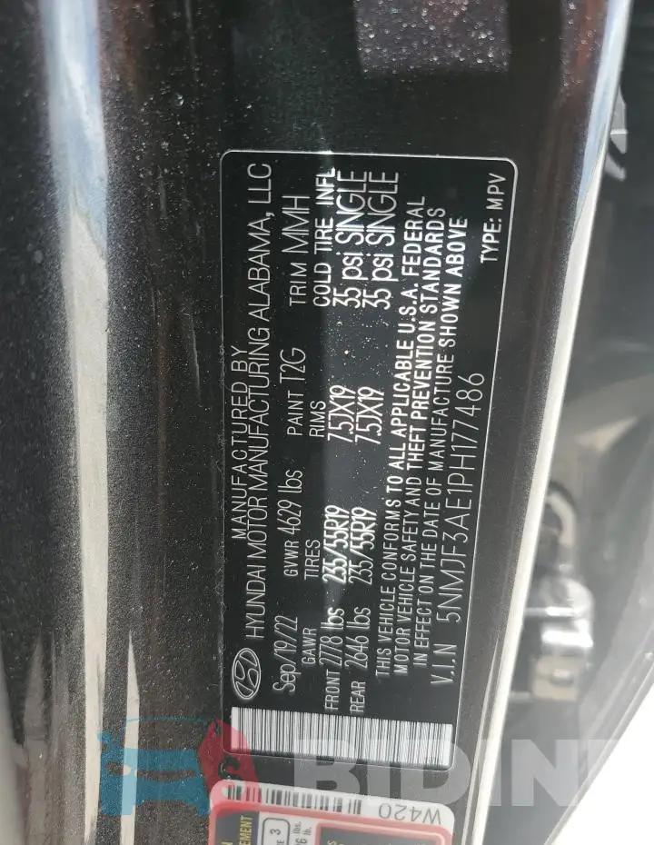5NMJF3AE1PH177486 Photo# 13