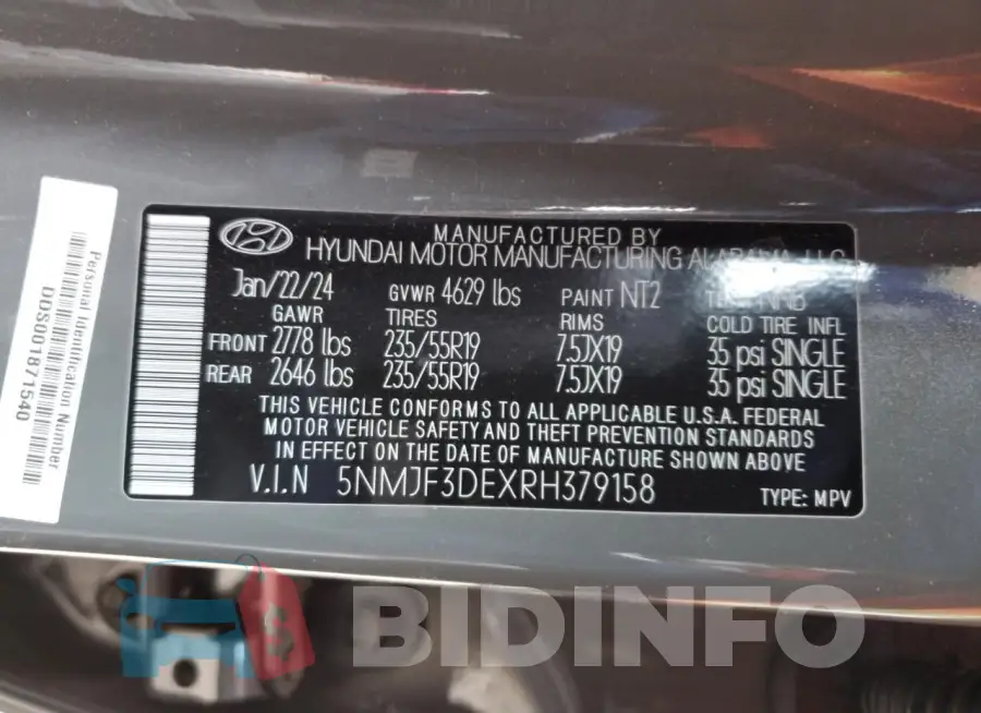 5NMJF3DEXRH379158 Photo# 12