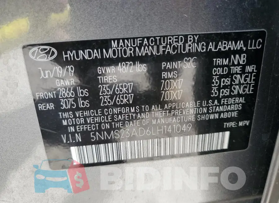 5NMS23AD6LH141049 Photo# 13