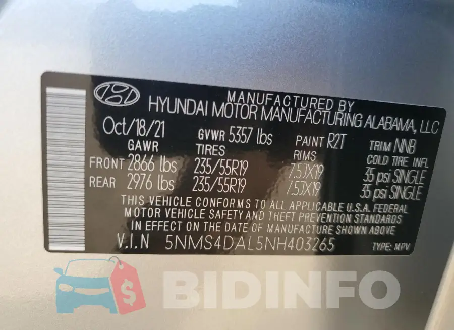 5NMS4DAL5NH403265 Photo# 13