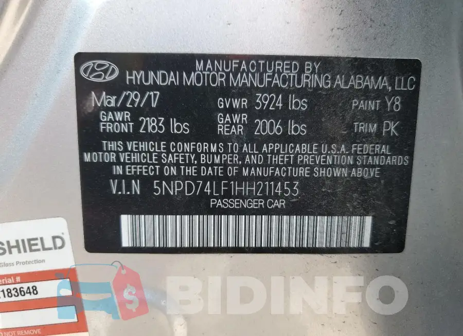 5NPD74LF1HH211453 Photo# 12