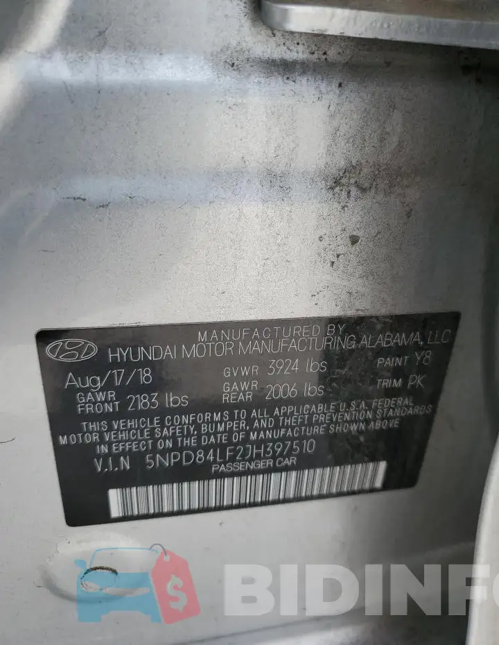 5NPD84LF2JH397510 Photo# 13