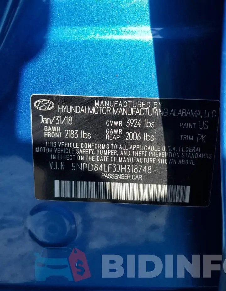 5NPD84LF3JH318748 Photo# 12