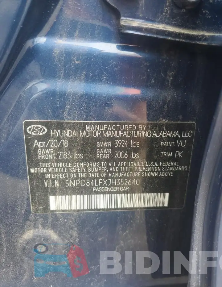 5NPD84LFXJH352640 Photo# 12