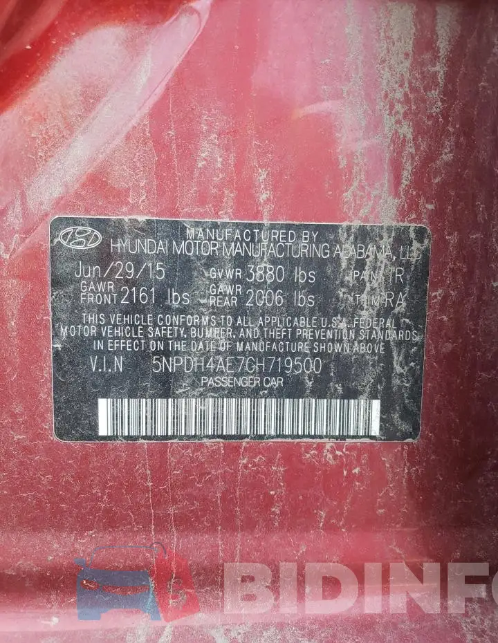 5NPDH4AE7GH719500 Photo# 12