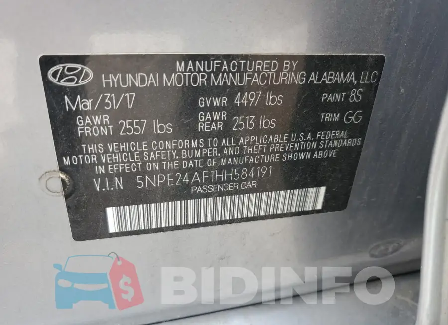 5NPE24AF1HH584191 Photo# 12
