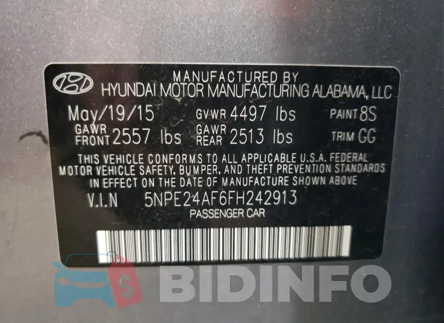 5NPE24AF6FH242913 Photo# 12
