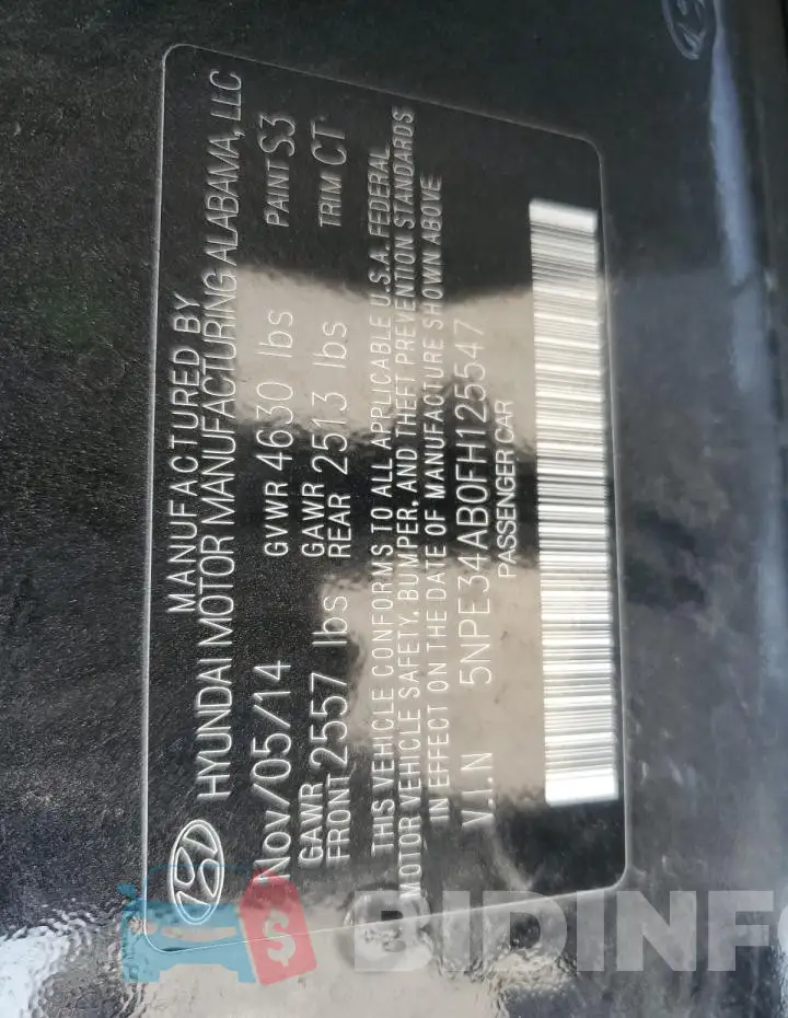 5NPE34AB0FH125547 Photo# 12