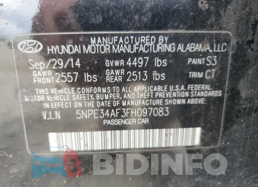 5NPE34AF3FH097083 Photo# 12