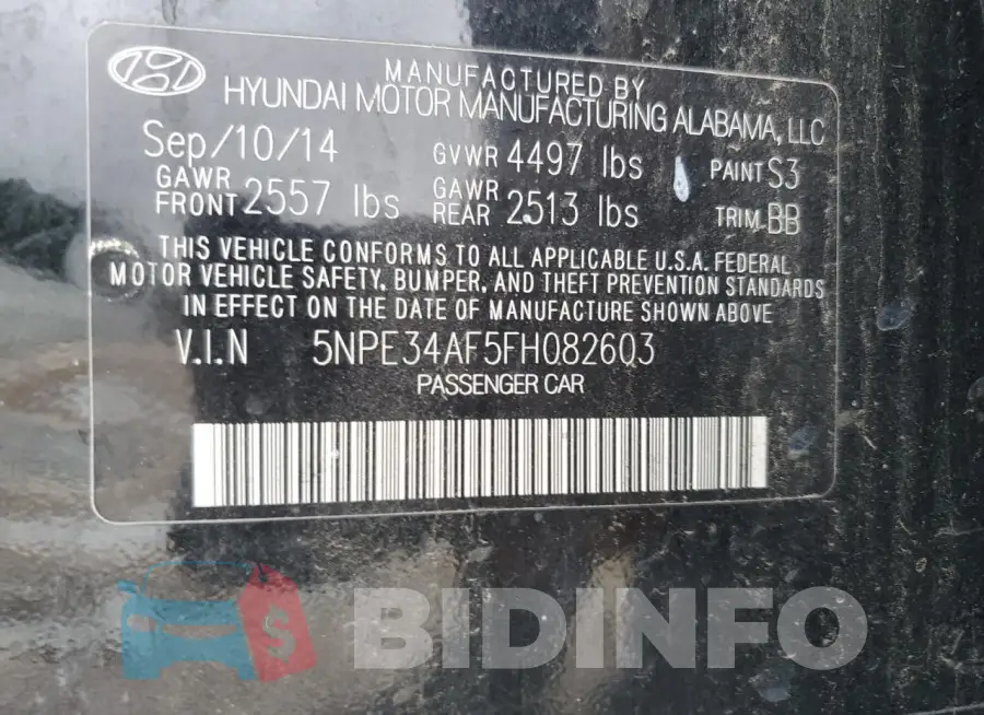 5NPE34AF5FH082603 Photo# 12