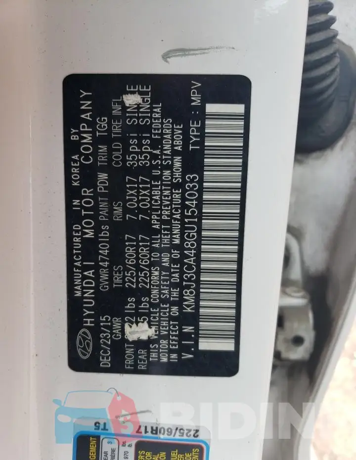 KM8J3CA48GU154033 Photo# 12