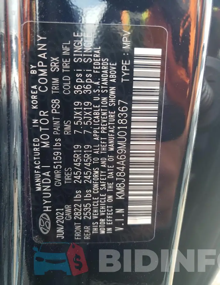 KM8J84A69MU018367 Photo# 12