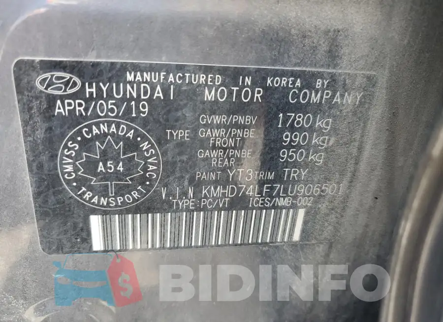 KMHD74LF7LU906501 Photo# 13