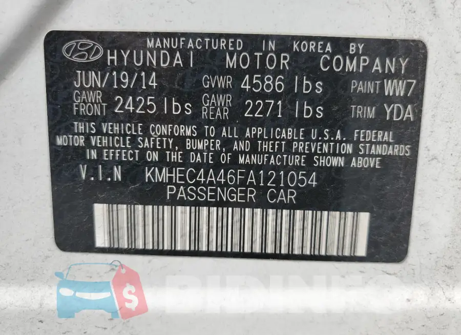 KMHEC4A46FA121054 Photo# 12