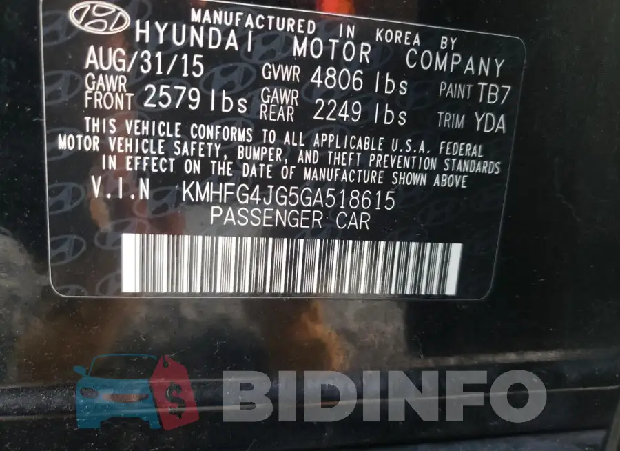 KMHFG4JG5GA518615 Photo# 12