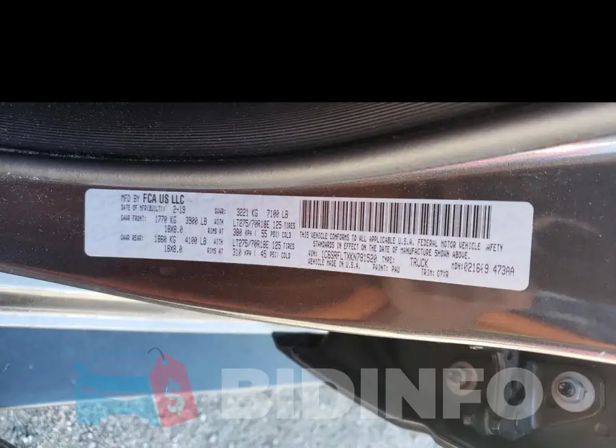 1C6SRFLTXKN781520 Photo# 12