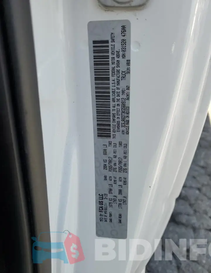 3C6JR6DT3KG560912 Photo# 13