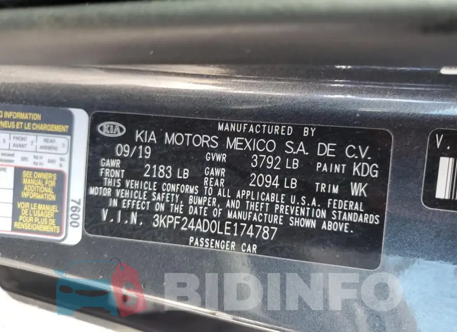 3KPF24AD0LE174787 Photo# 12