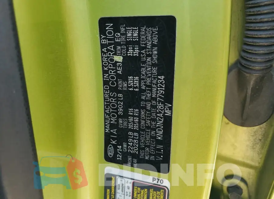 KNDJN2A28F7791234 Photo# 12