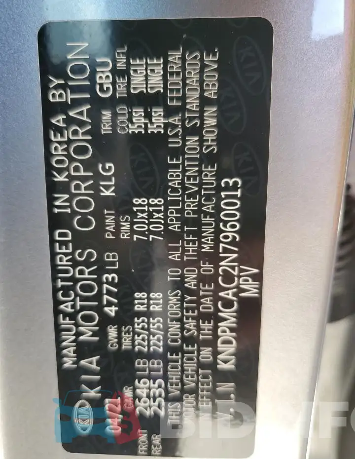 KNDPMCAC2N7960013 Photo# 12