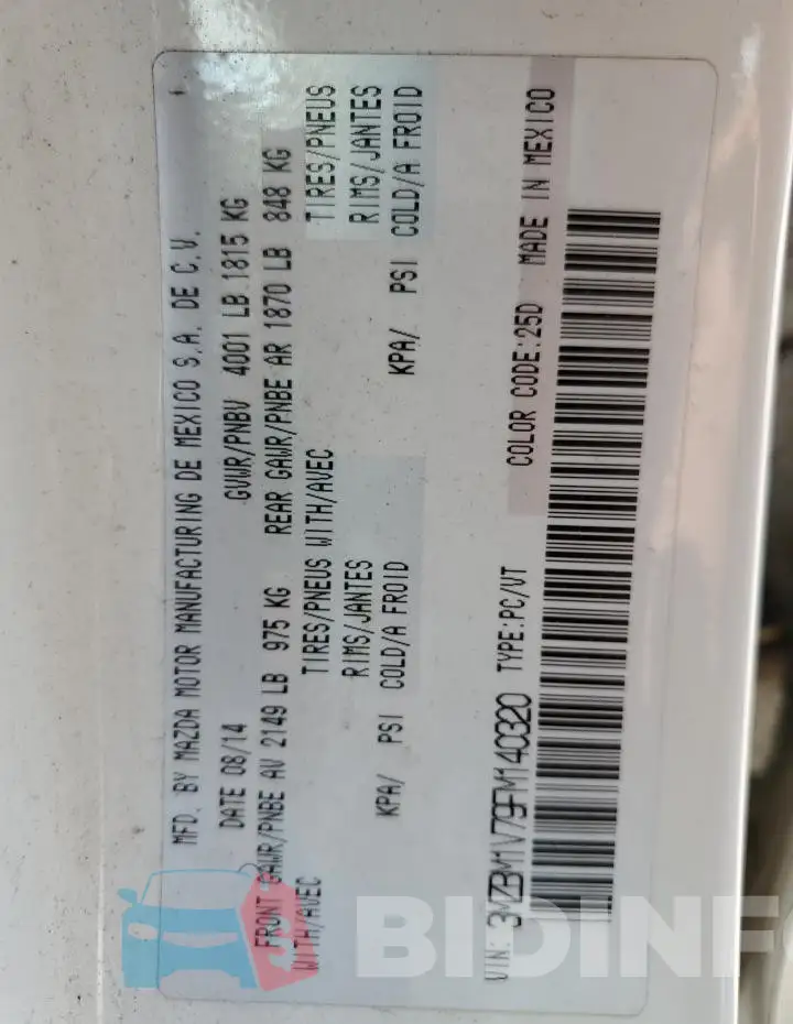 3MZBM1V79FM140320 Photo# 12