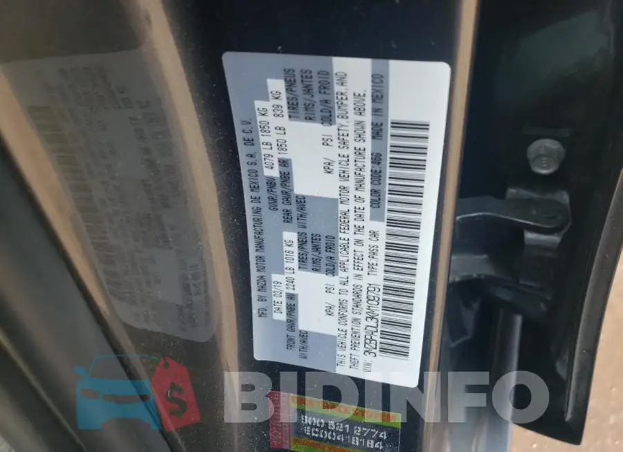 3MZBPADL3KM109791 Photo# 12