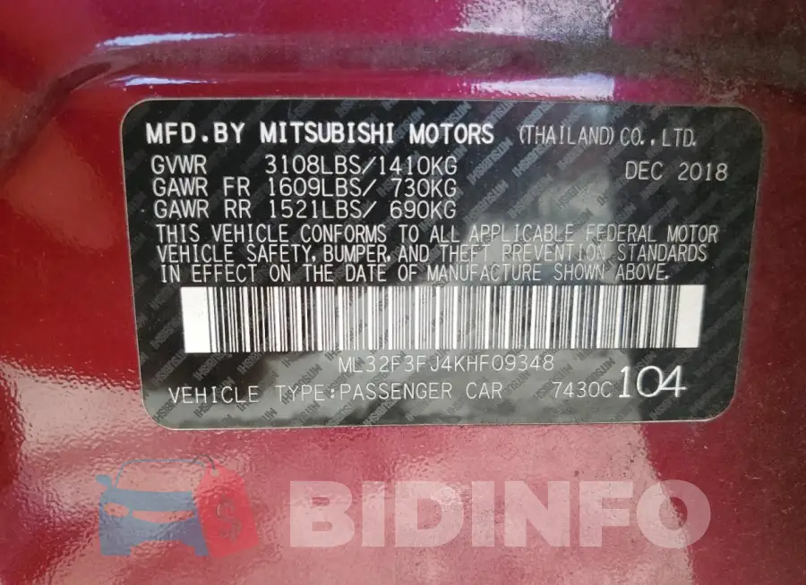 ML32F3FJ4KHF09348 Photo# 12