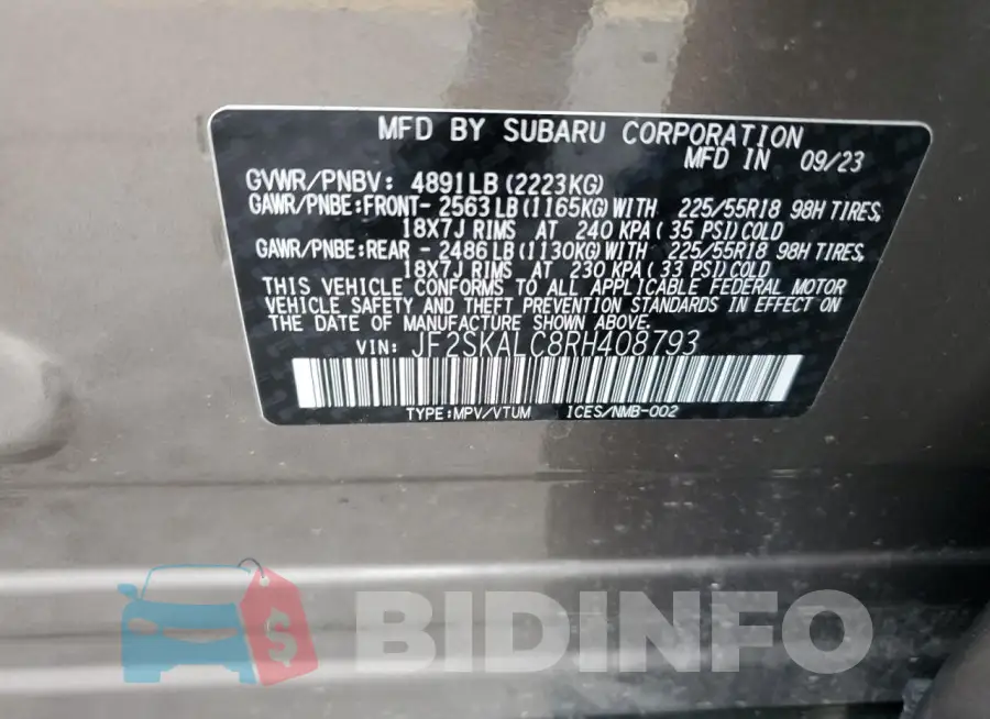 JF2SKALC8RH408793 Photo# 13