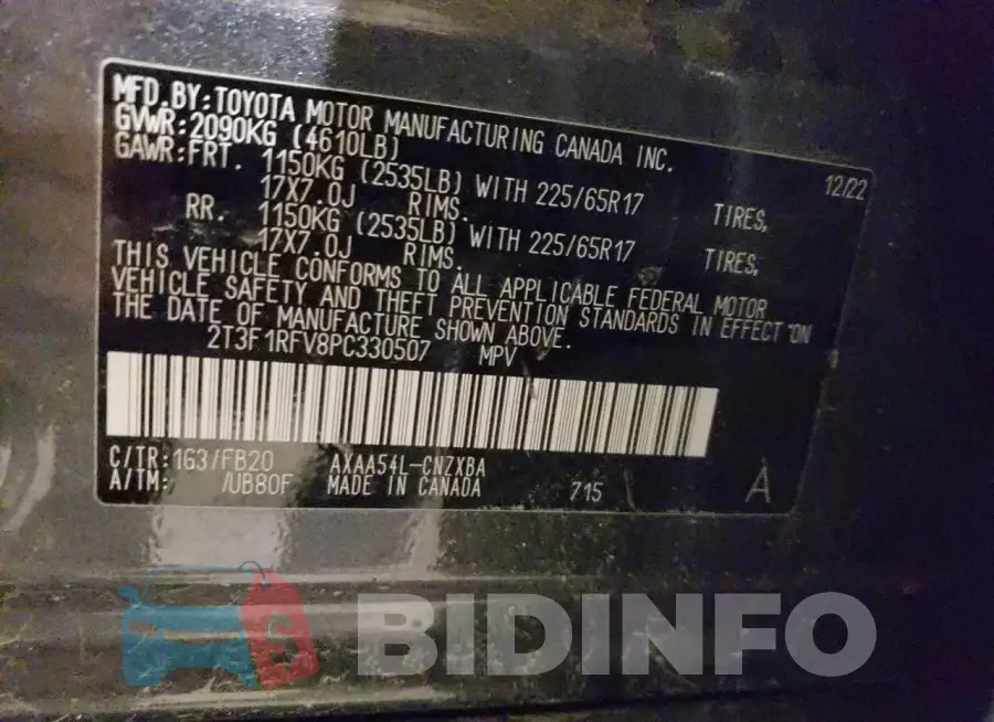 2T3F1RFV8PC330507 Photo# 12
