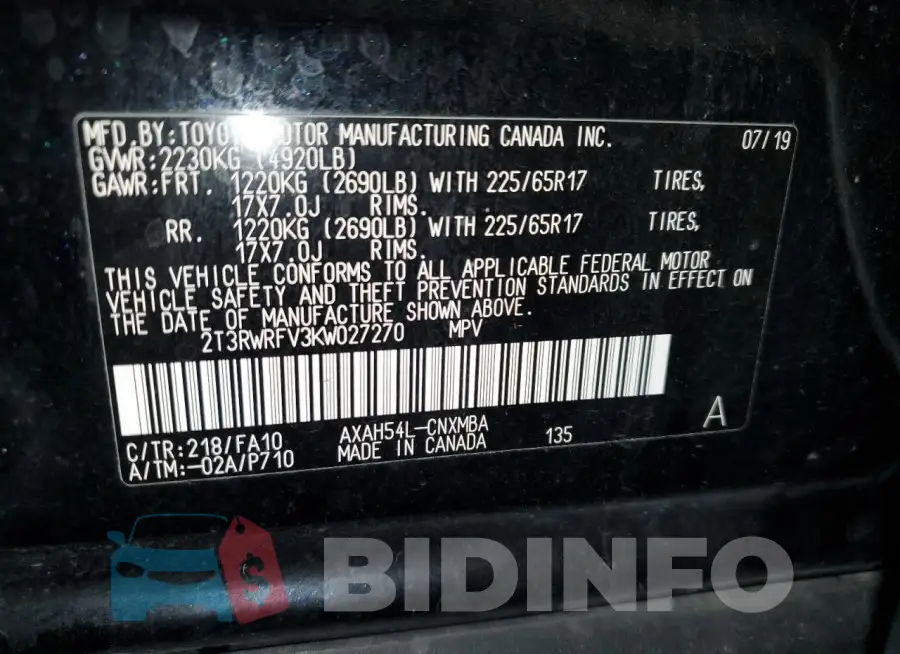 2T3RWRFV3KW027270 Photo# 13