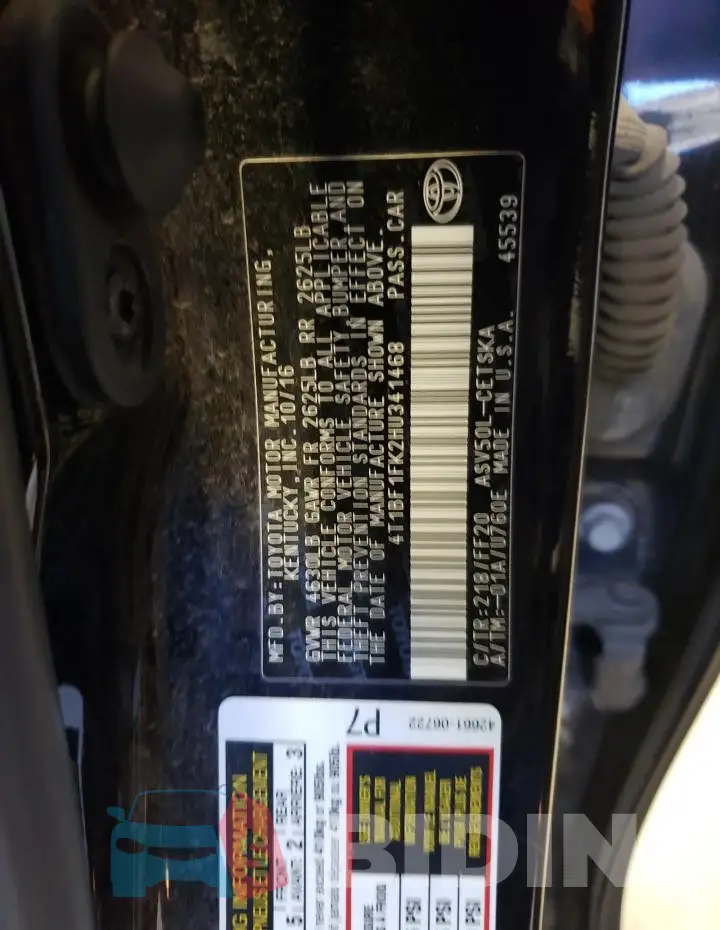 4T1BF1FK2HU341468 Photo# 12
