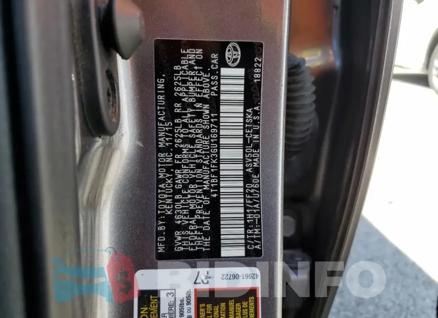 4T1BF1FK3GU169711 Photo# 12
