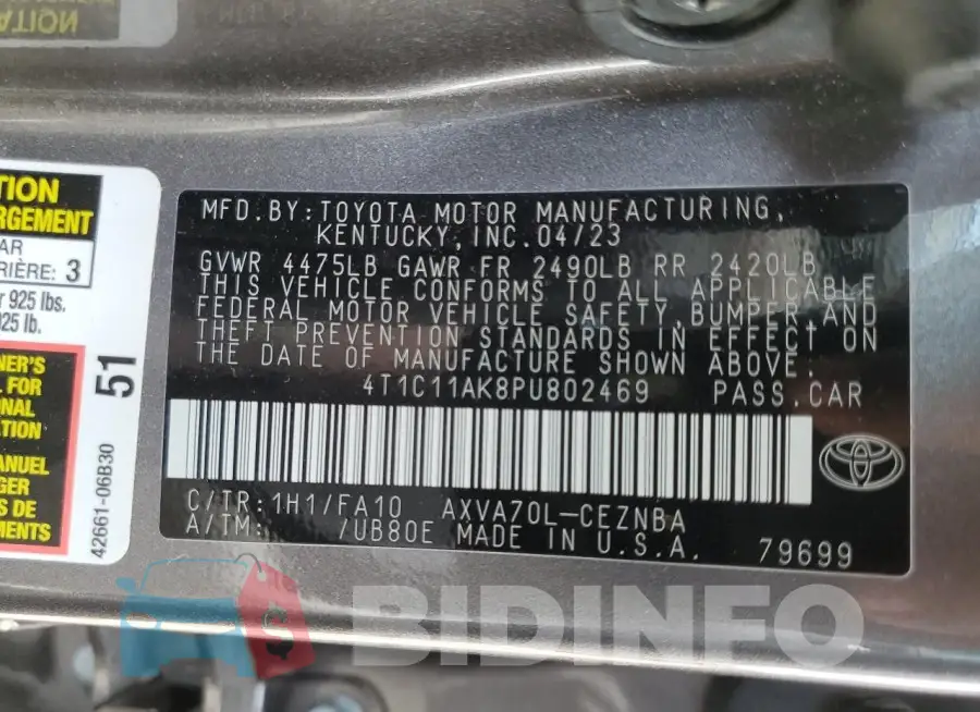 4T1C11AK8PU802469 Photo# 13