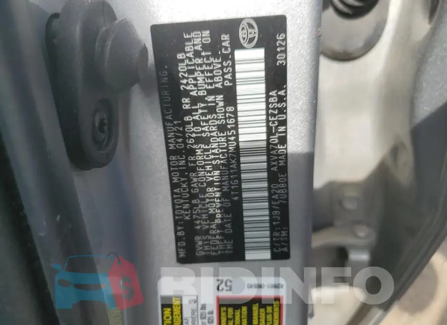 4T1G11AK7MU451678 Photo# 13
