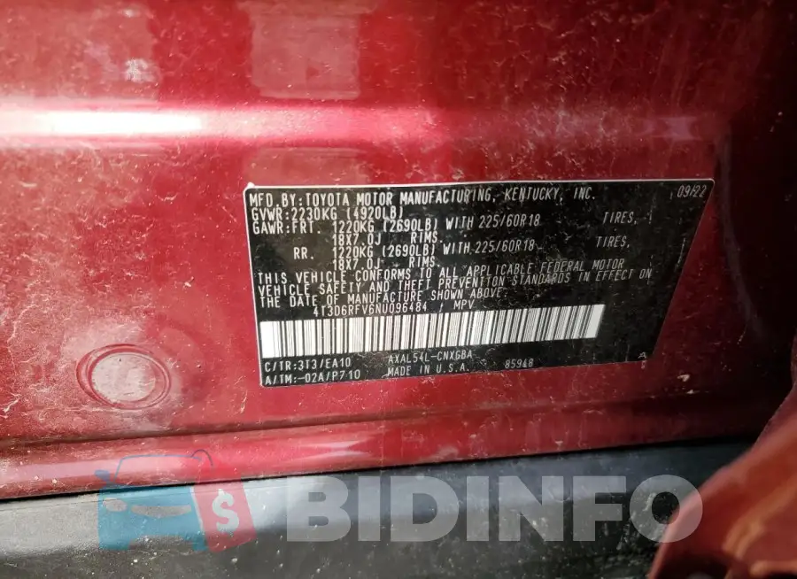 4T3D6RFV6NU096484 Photo# 12