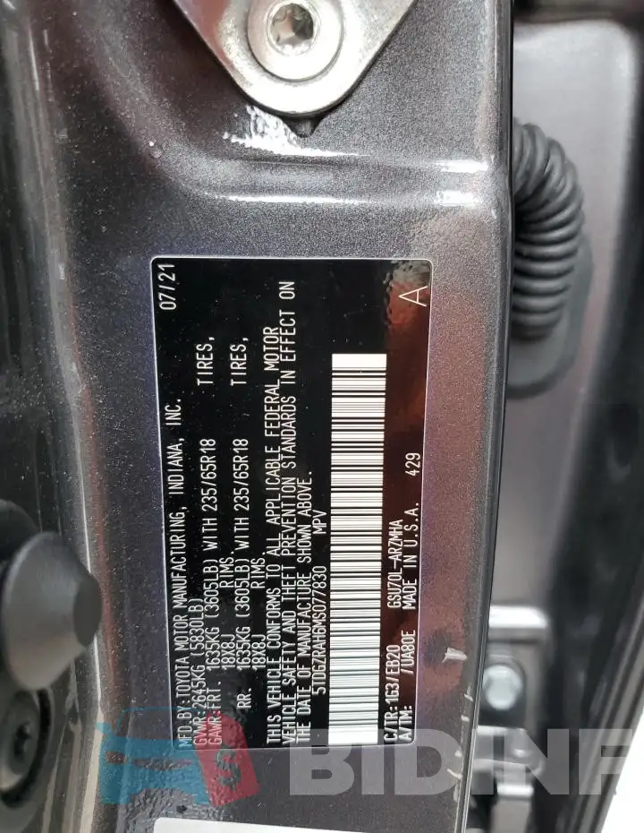 5TDGZRAH6MS077830 Photo# 13