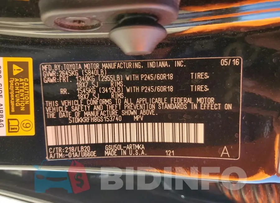 5TDKKRFH8GS153740 Photo# 14