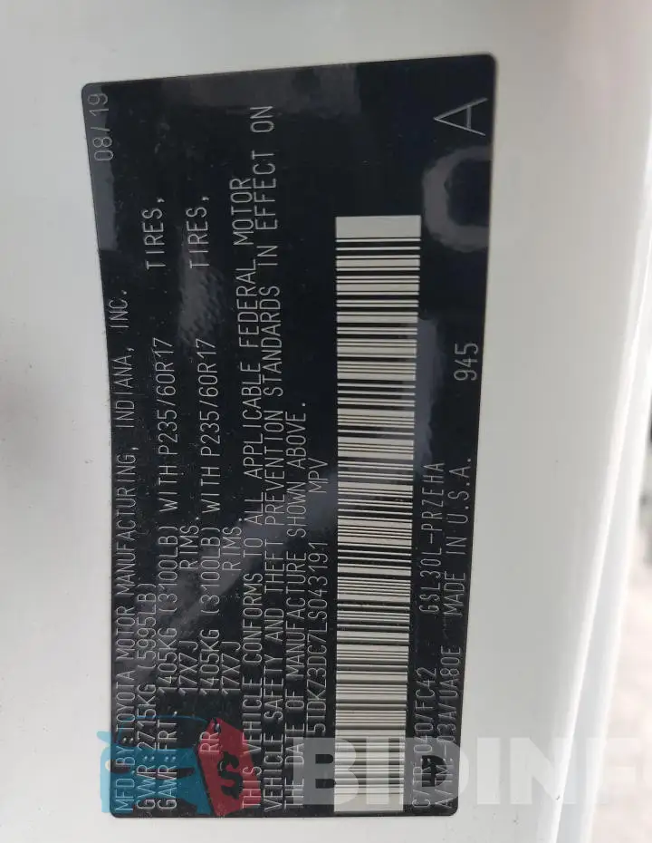 5TDKZ3DC7LS043191 Photo# 13