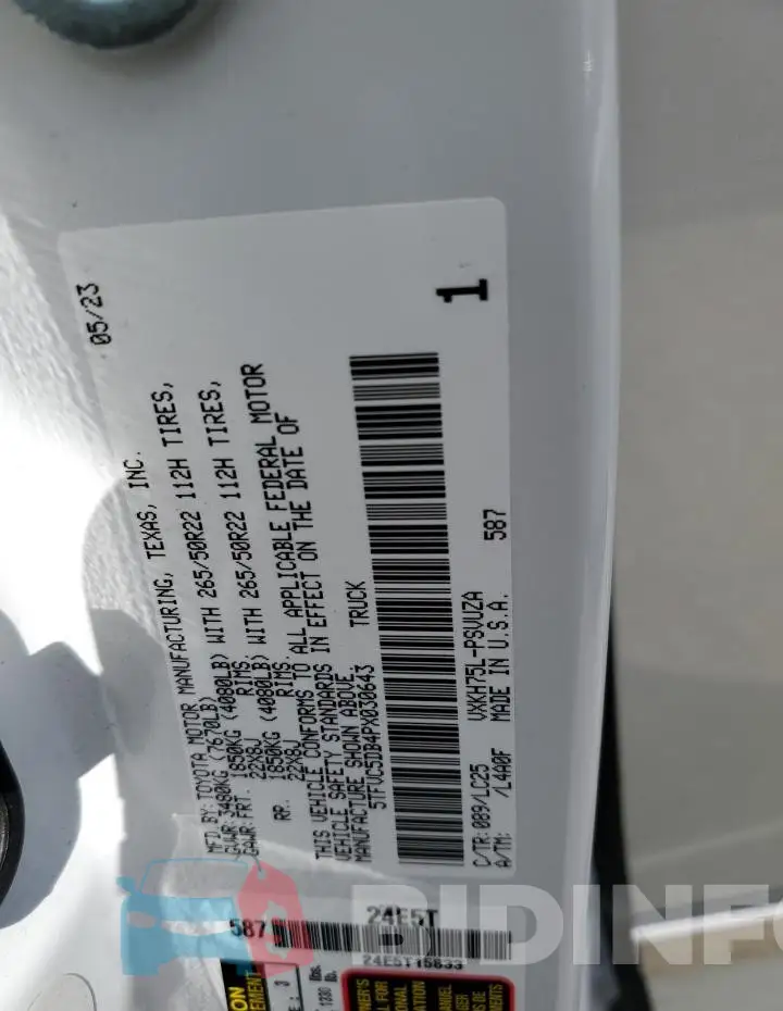 5TFVC5DB4PX030643 Photo# 13