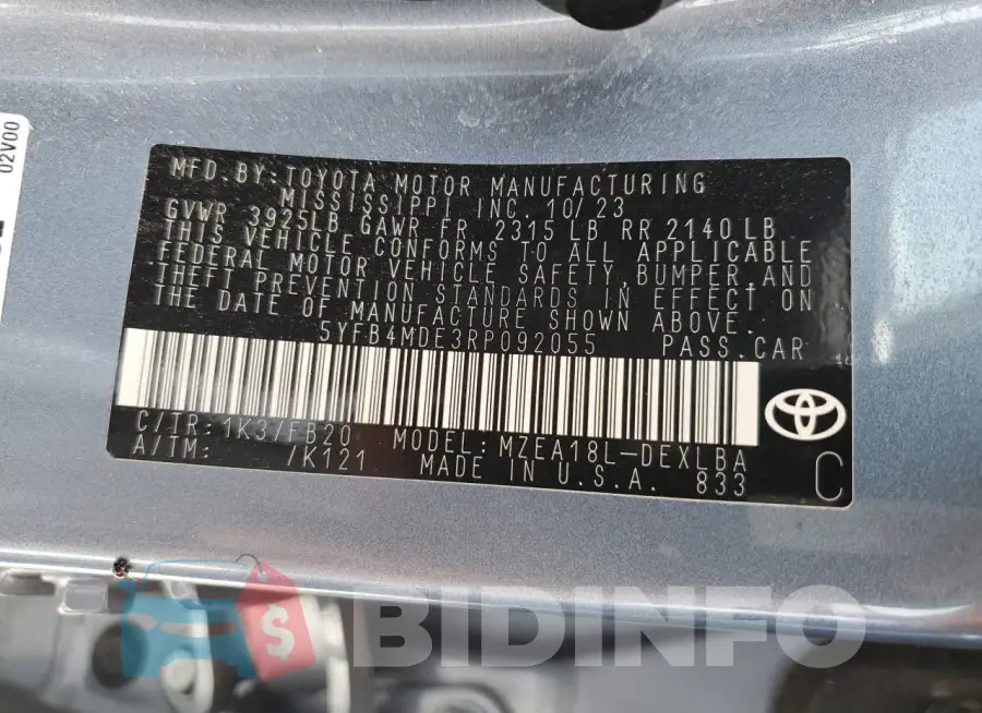 5YFB4MDE3RP092055 Photo# 12