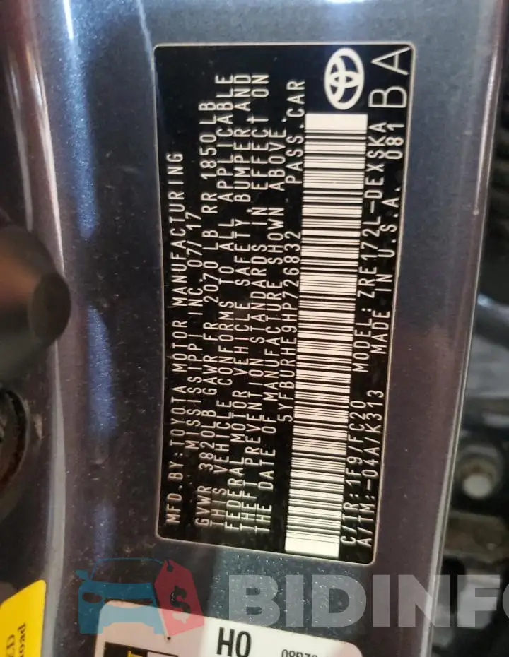 5YFBURHE9HP726832 Photo# 12