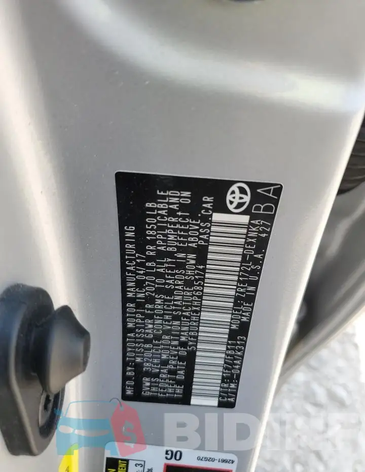 5YFBURHEXHP685174 Photo# 12
