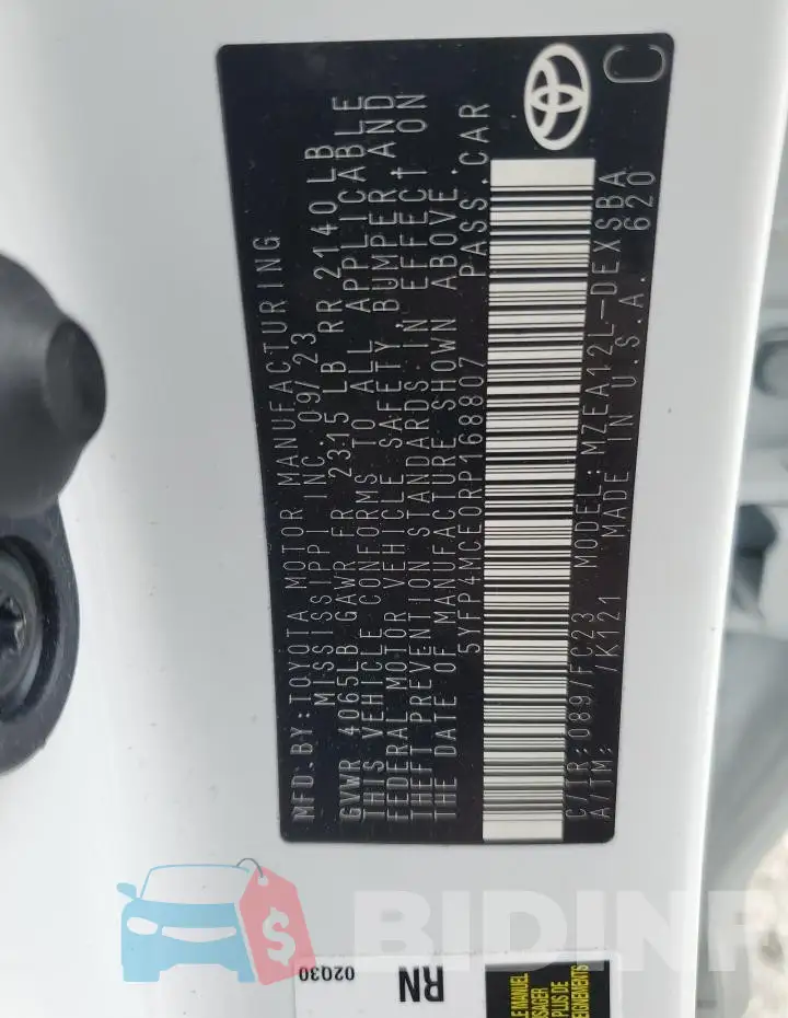 5YFP4MCE0RP168807 Photo# 12