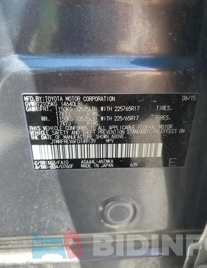 JTMRFREV6FD149139 Photo# 13