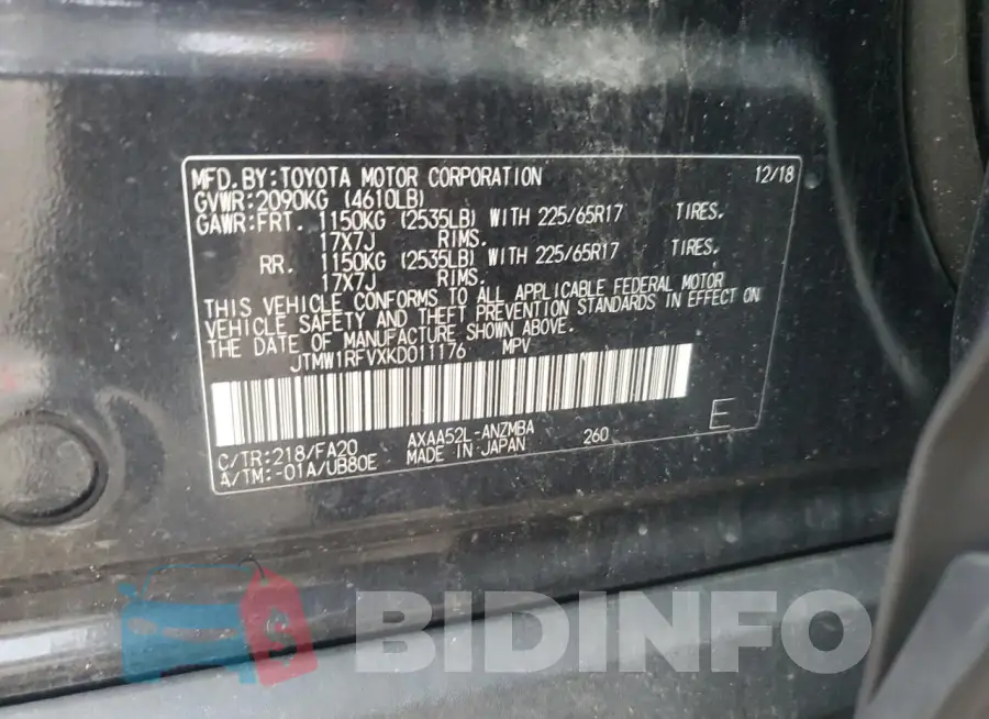 JTMW1RFVXKD011176 Photo# 13
